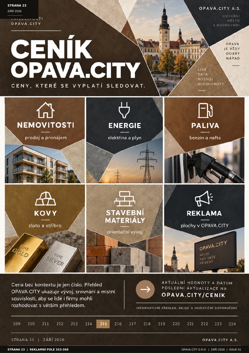 Ceník Opava.City: ceny, které se vyplatí sledovat